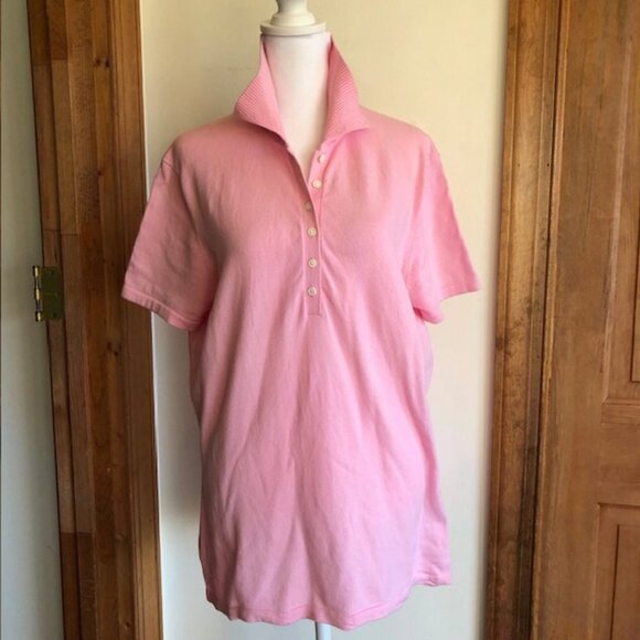 LILLY PULITZER Knit Polo Short Sleeve Pink Shirt M - Picture 1 of 16